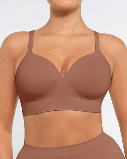 Women's Solid Color No-Wire Push-Up Seamless Comfortable Full Cup Bra