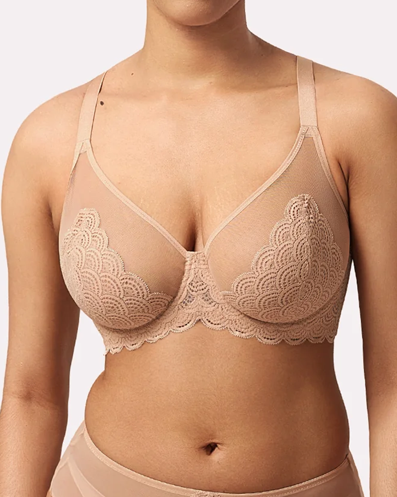 Women's Mermaid Scale Lace Unlined Bra