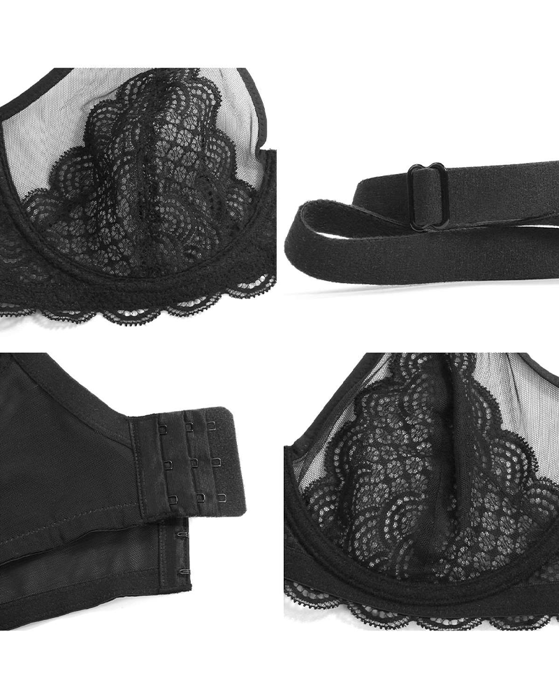 Women's Mermaid Scale Lace Unlined Bra