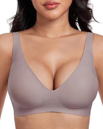 Women's Deep V Wire-free Push-up Adjustable Seamless Bra