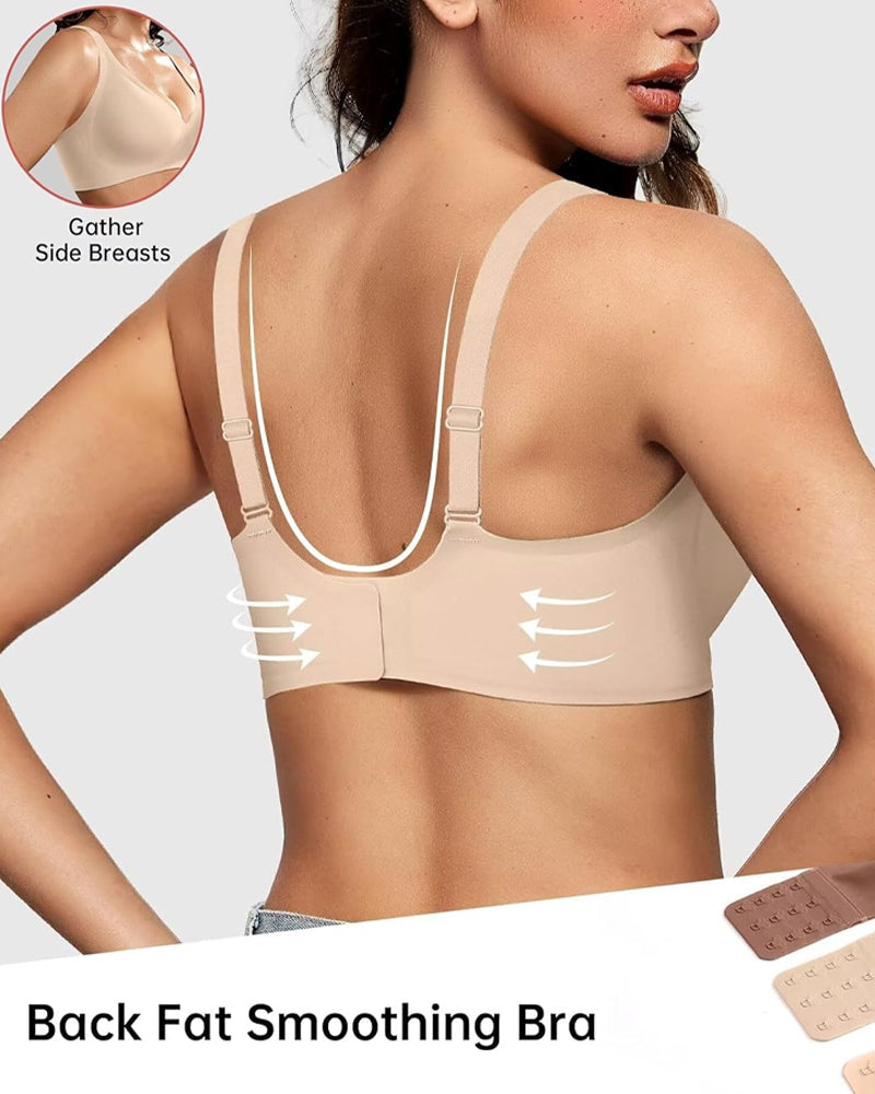 Women's Deep V Wire-free Push-up Adjustable Seamless Bra