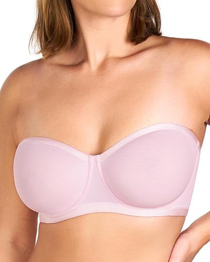 Women's Sheer Mesh Unlined Underwire Adjustable Removable Straps Half Cup Bra