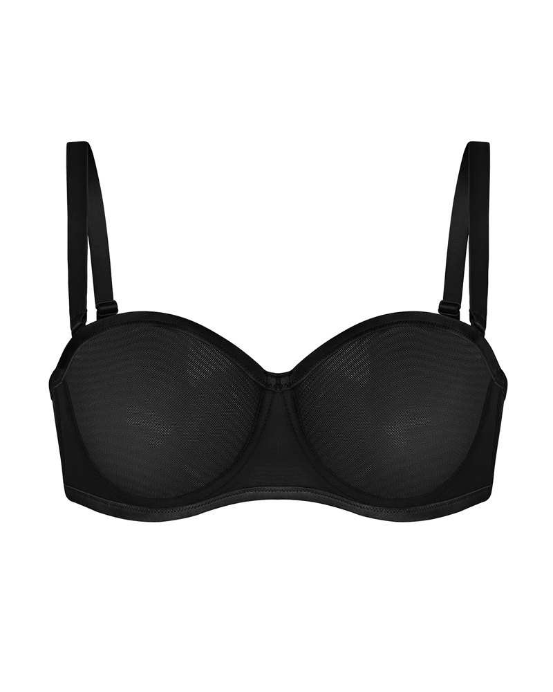 Women's Sheer Mesh Unlined Underwire Adjustable Removable Straps Half Cup Bra