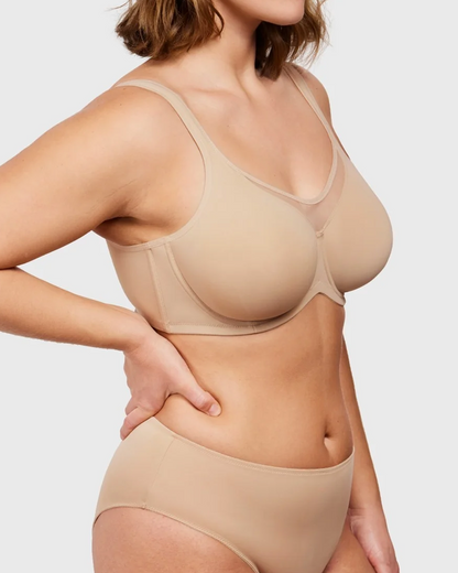 Women's Smooth Unlined Mesh Plus Size Underwire Bra