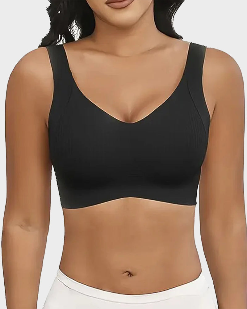 Women's Solid Color Four-Row Adjustable Wire-Free Comfortable bra