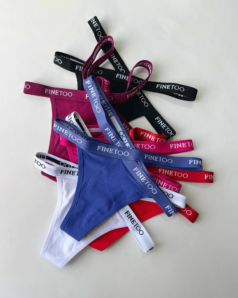 Women's Cotton High Waist Sexy Letter Printed Cross Sports Belt Thong