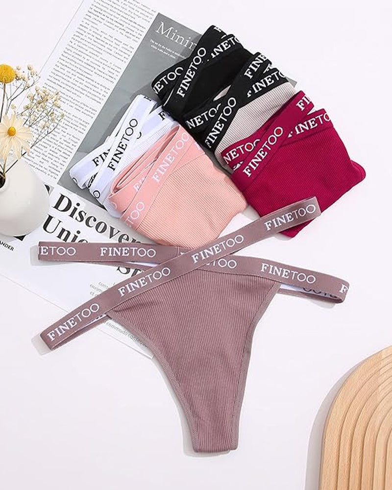 Women's Cotton High Waist Sexy Letter Printed Cross Sports Belt Thong