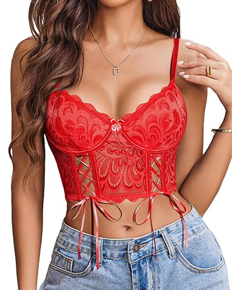 Women's Sexy Lace Bra Bodycon Top