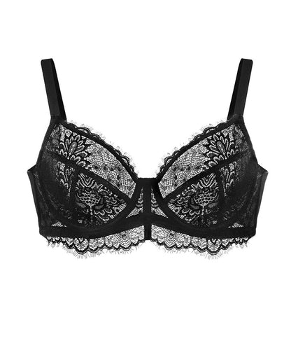 Sunflower Lace Unlined Unpadded Large Size Full Cup Underwire Bra