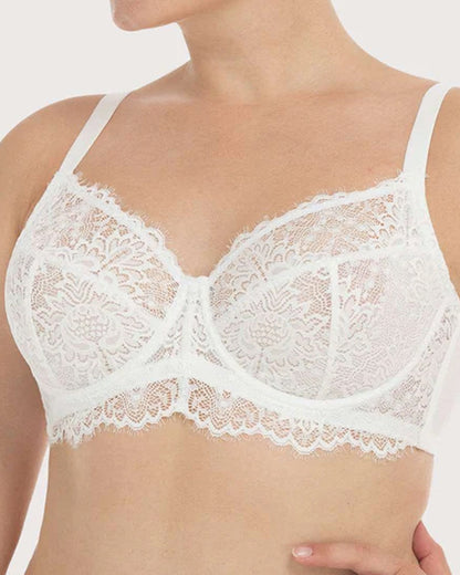 Sunflower Lace Unlined Unpadded Large Size Full Cup Underwire Bra
