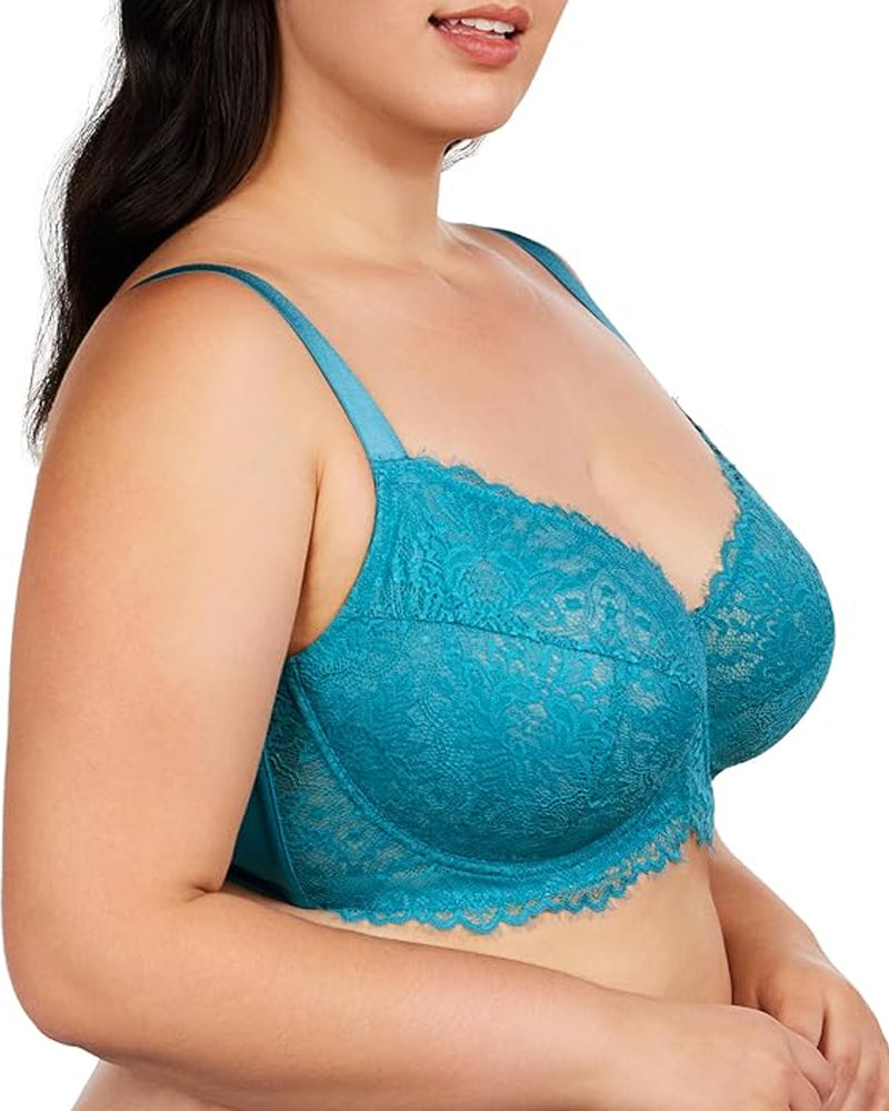 Sunflower Lace Unlined Unpadded Large Size Full Cup Underwire Bra