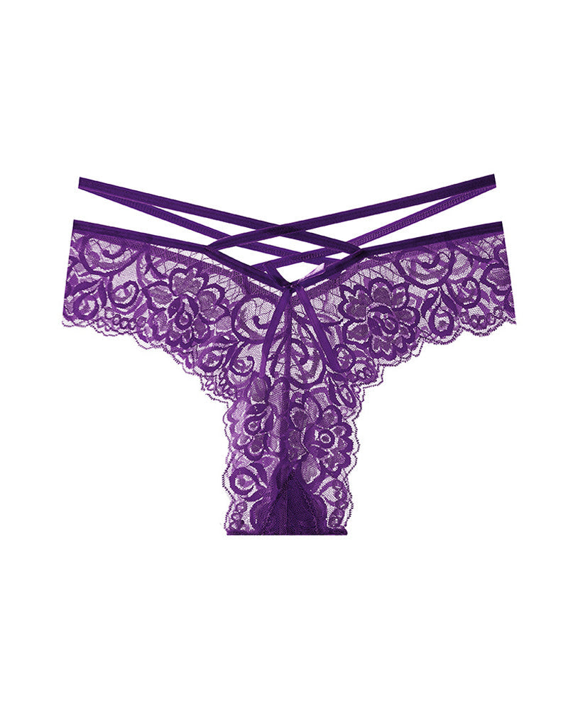 Sexy Jacquard Lace Low Rise Thongs