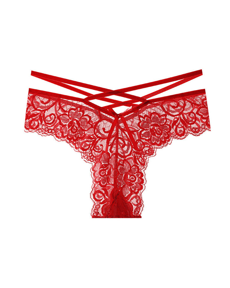 Sexy Jacquard Lace Low Rise Thongs