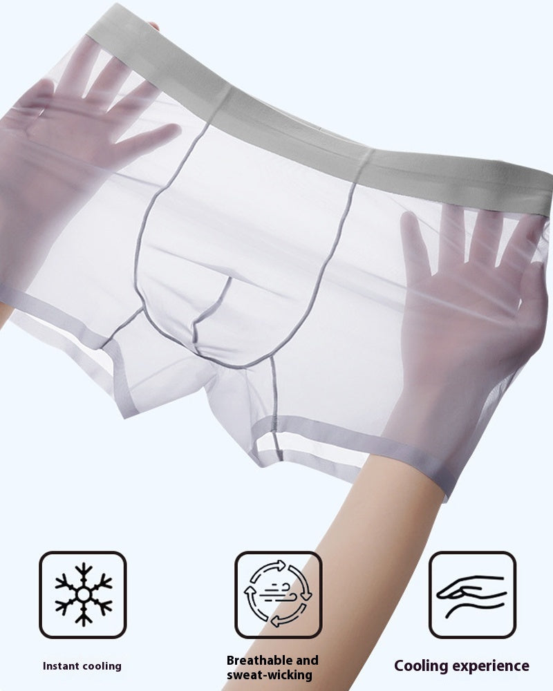 Men's Ice Silk Sexy Comfortable Thin Seamless Breathable Underwear