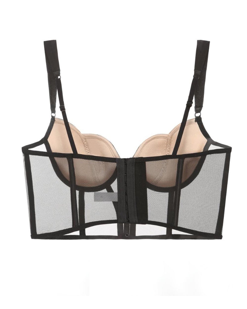 Sexy Sheer Mesh Push-Up Corset Top