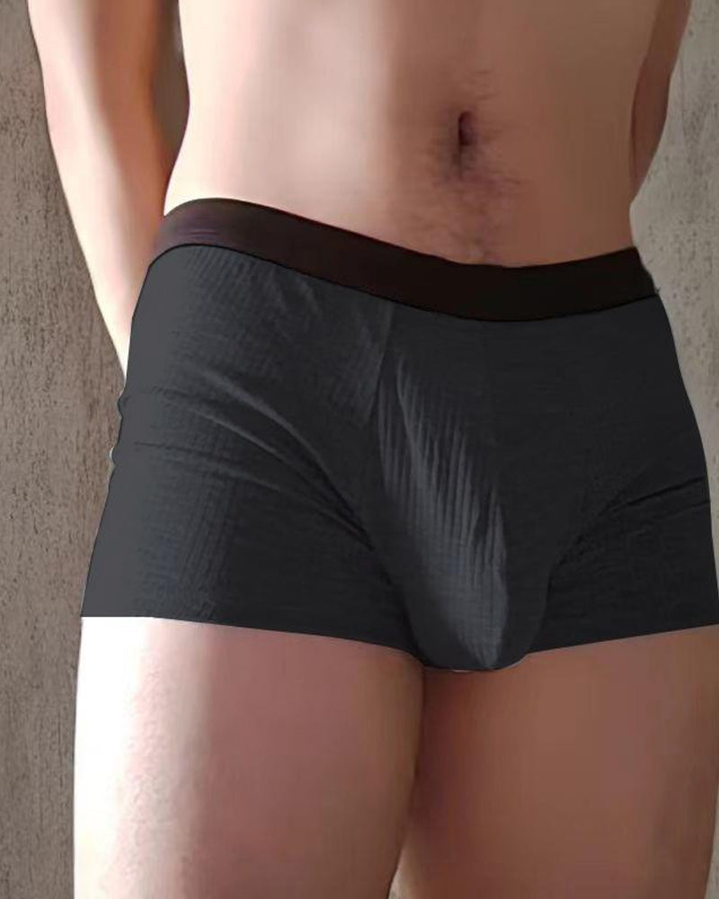 Men's Breathable Colorblock Elastic Waist Briefs