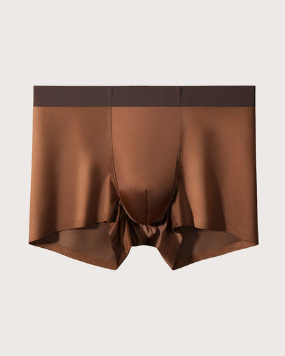Men's Ice Silk Mulberry Silk Antibacterial Boxer Briefs