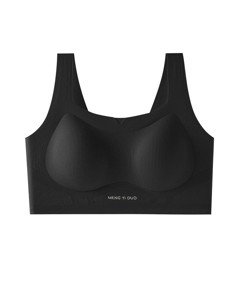 Solid Color No-Wire Seamless Push-Up Casual Vest Bra