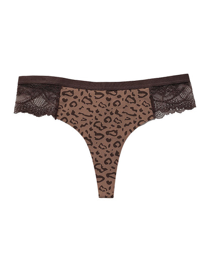 Sexy Lace Colorblock Seamless Thong