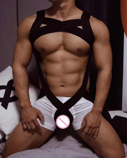 Men's Sexy Strappy Temptation Bodysuit