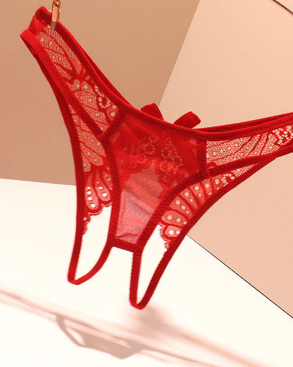 Sexy Lace Crotchless Stretch Thong