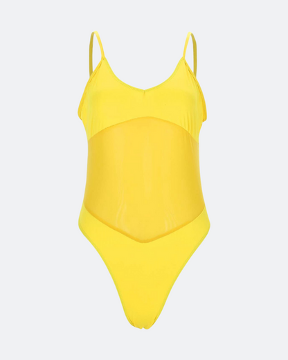 One-Piece Tan Through Swimsuit