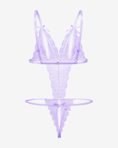 Lace Bodysuit Deep V Teddy