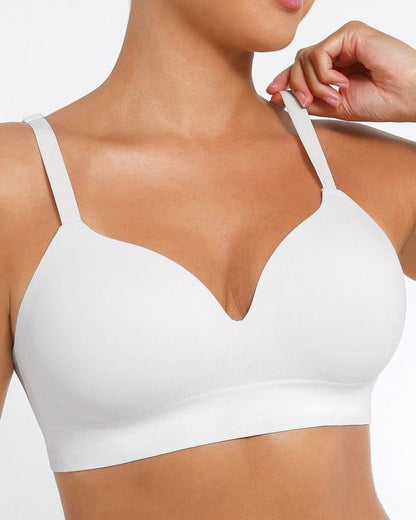 Women's Solid Color No-Wire Push-Up Seamless Comfortable Full Cup Bra