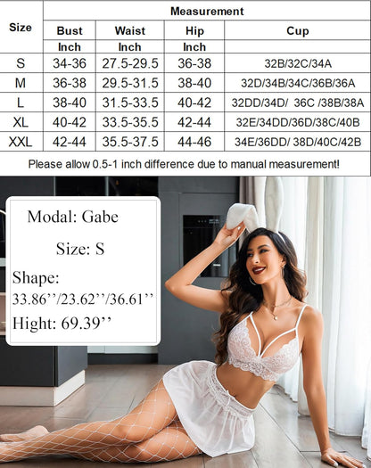 3 Piece Sets Lace Bralette, Skirt with Panty