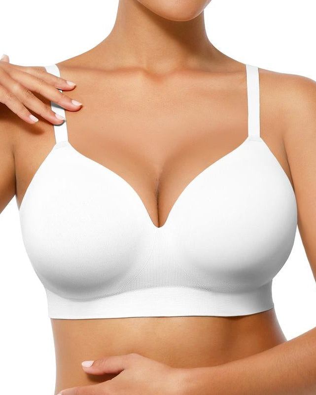 Women's Solid Color No-Wire Push-Up Seamless Comfortable Full Cup Bra
