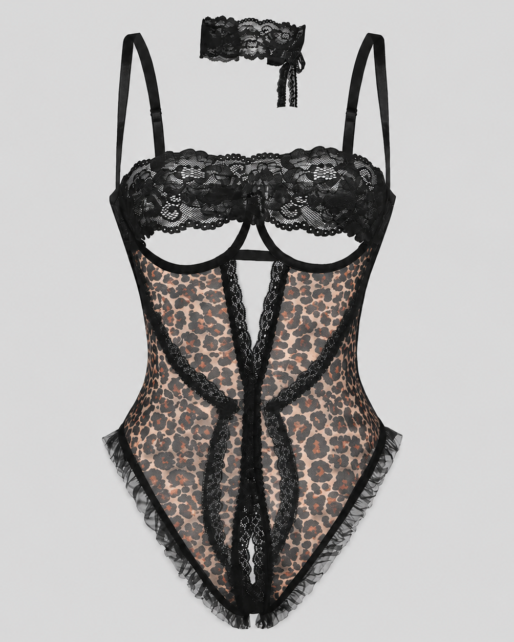 Sexy Sheer Lace Push-Up Bodysuit