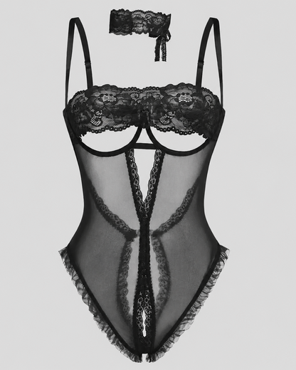 Sexy Sheer Lace Push-Up Bodysuit