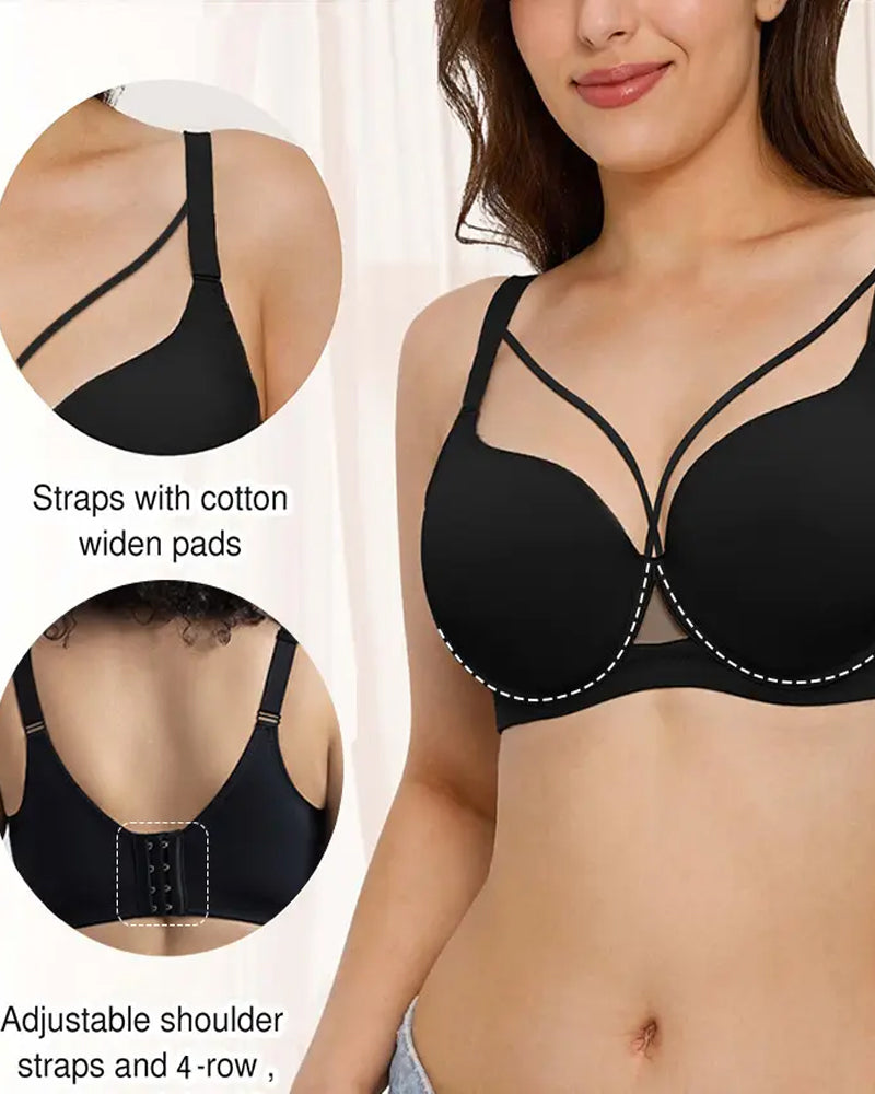 Women's Underwire Deep V Seamless Comfort Lifting Bra