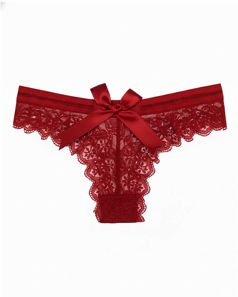 Sexy Lace Bow Low-rise Thong