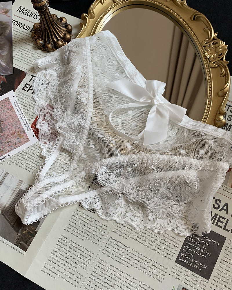 High-waisted Lace Openwork Mesh Breathable Panties
