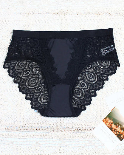 Women's High-waisted Floral Lace Breathable Comfortable Panties