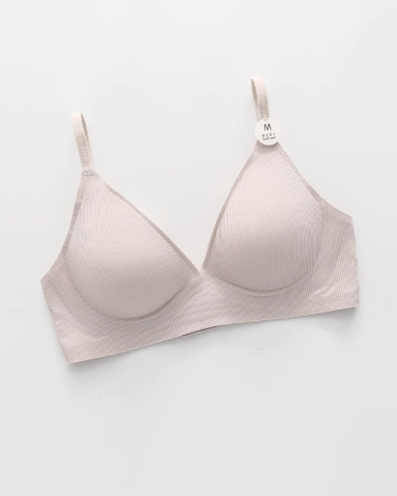 Deep V Seamless Letter Thin Straps Wire-Free Comfort Bra