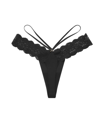 Sexy Double-strapped Lace Thong Panties