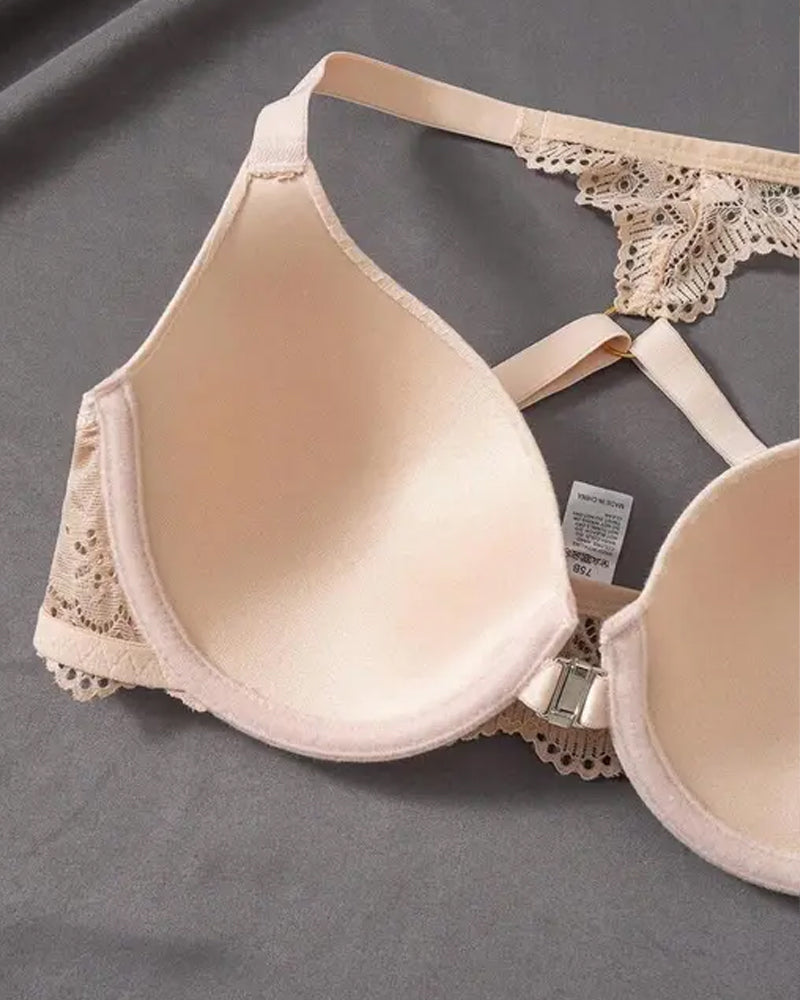 Women's Sexy Front-closure Lace-paneled Underwired Bra