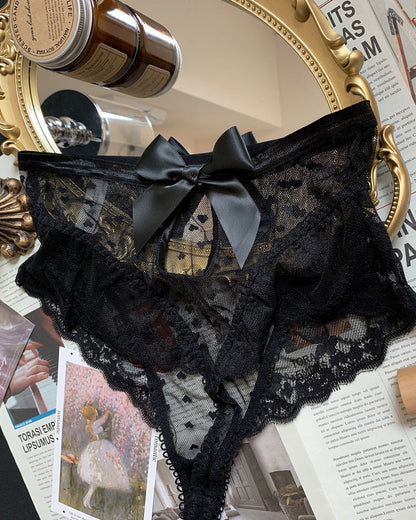 High-waisted Lace Openwork Mesh Breathable Panties